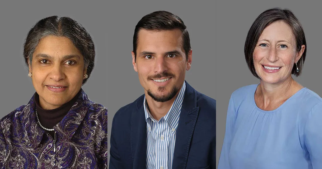 portraits of three faculty members