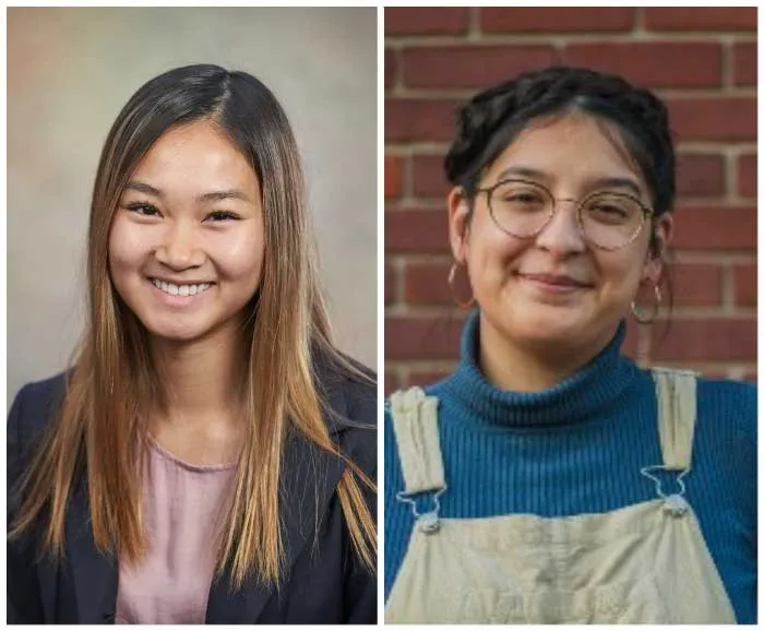 side by side portraits of two women