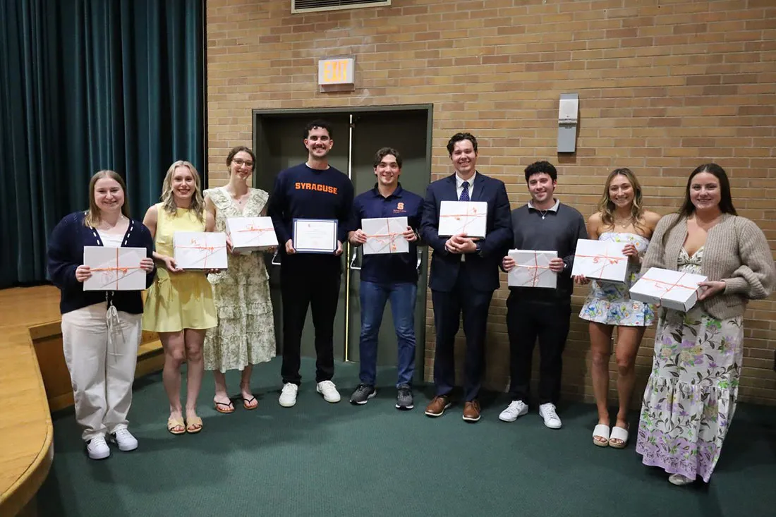 Student award winners standing together