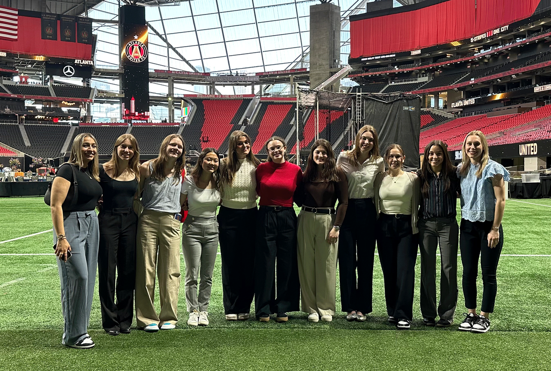 11 Falk College of Sport students on their annual WISE immersion trip made a stop at Mercedes-Benz Stadium, home of Atlanta United FC.