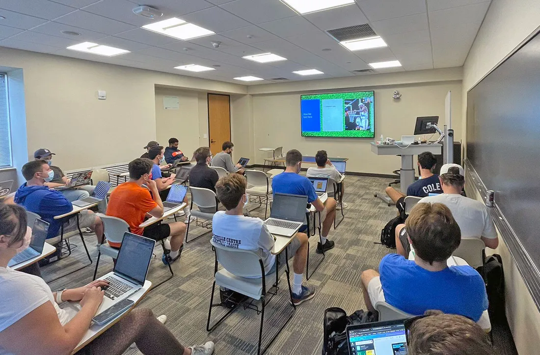 classroom of college students