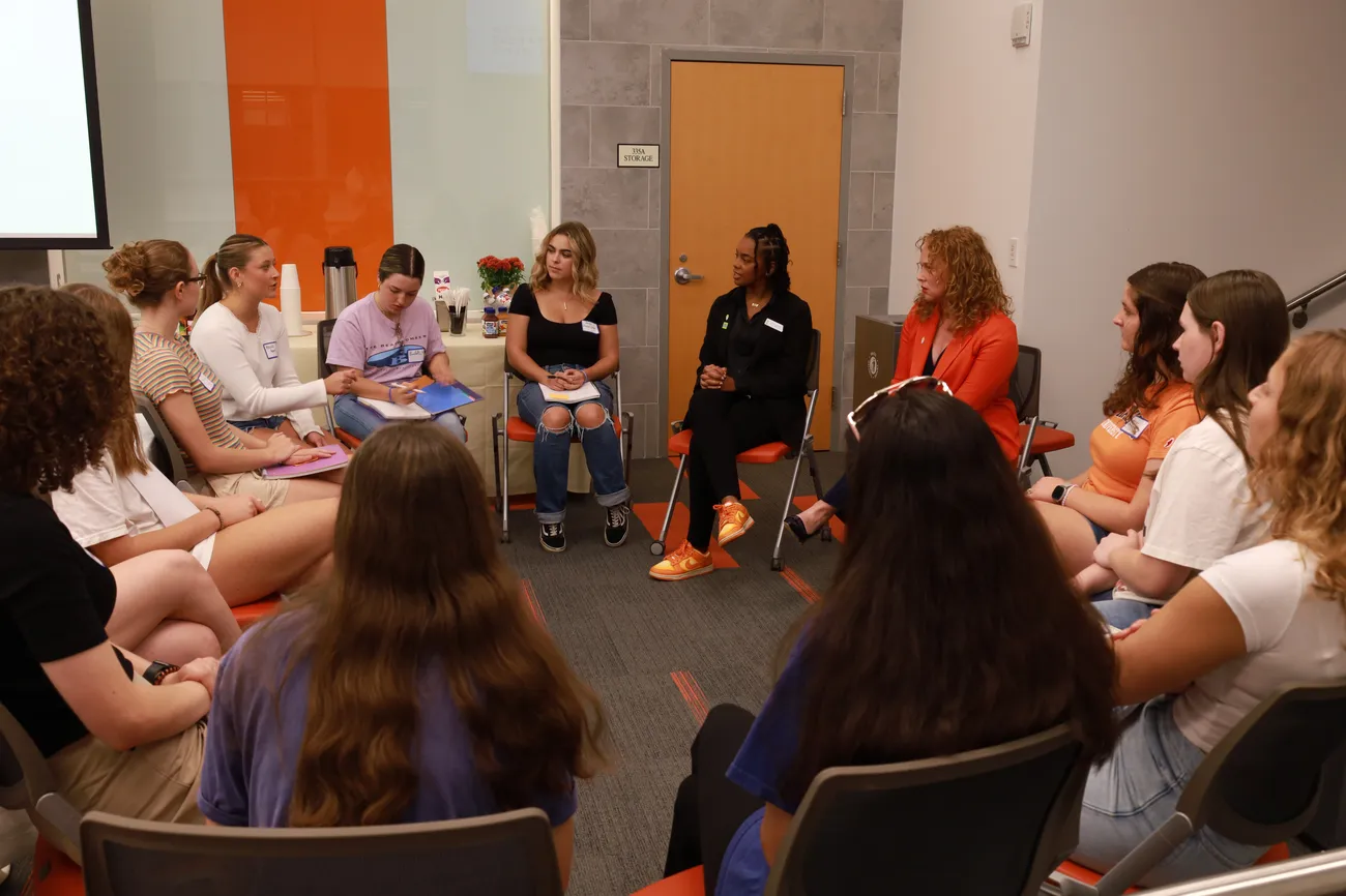 A group of students from the Women Leaders in Sport group
