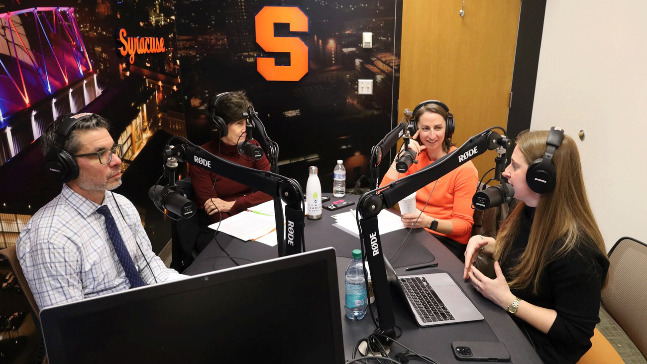 dean and students doing interview