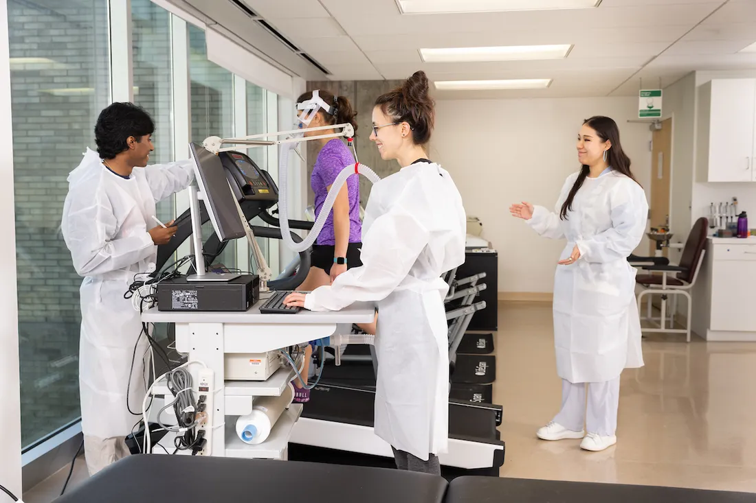 Students in a professional teaching kitchen