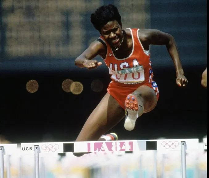 young woman running hurles