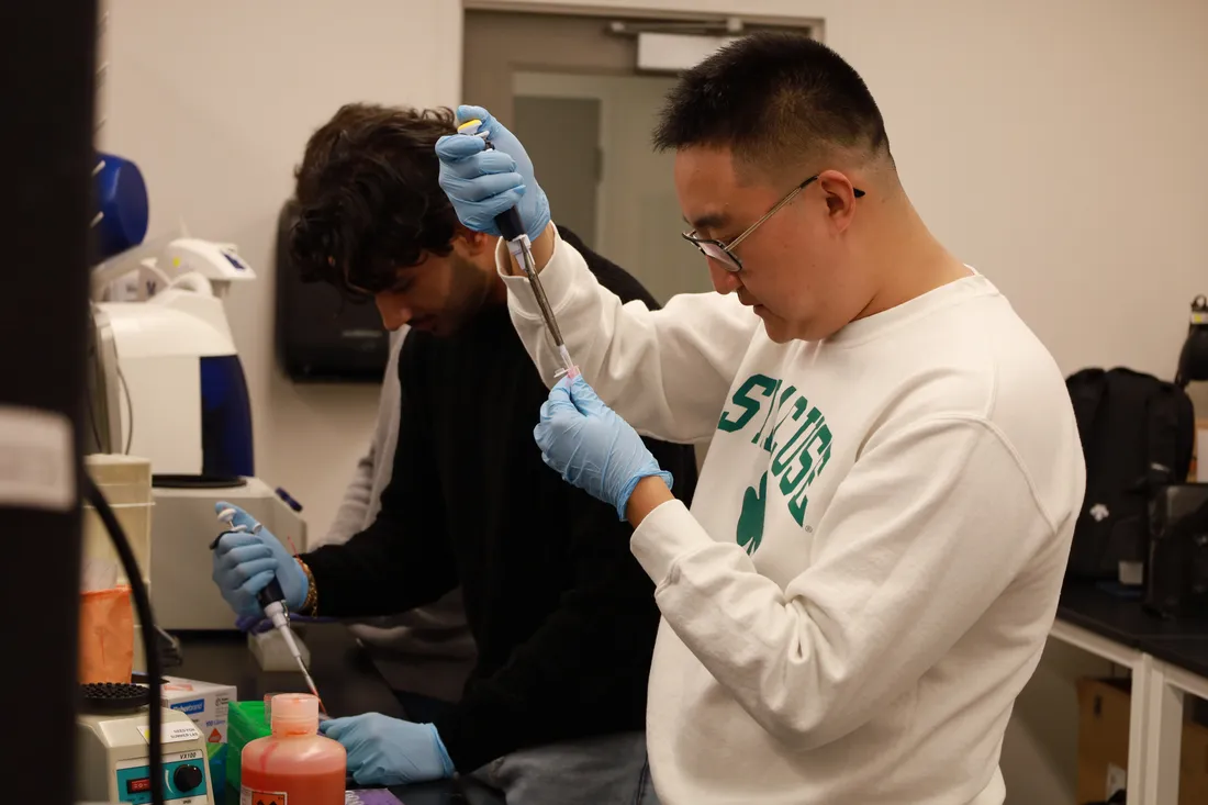 A student works in a lab