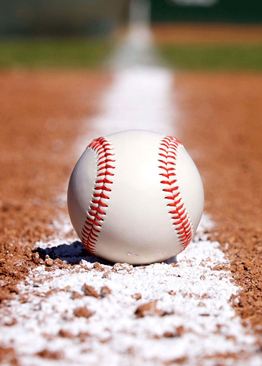 baseball on baseline