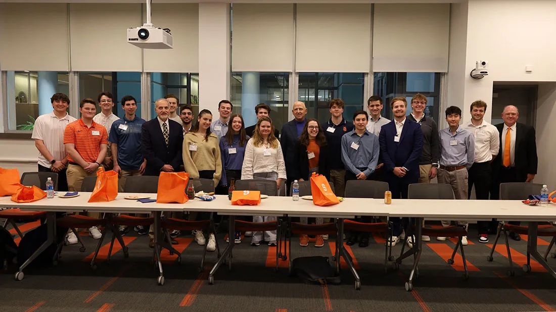 sport analytics students attend reception
