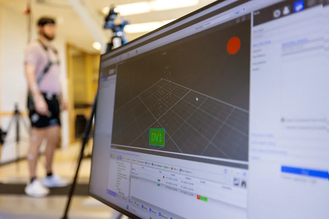 view of motion tracking markers