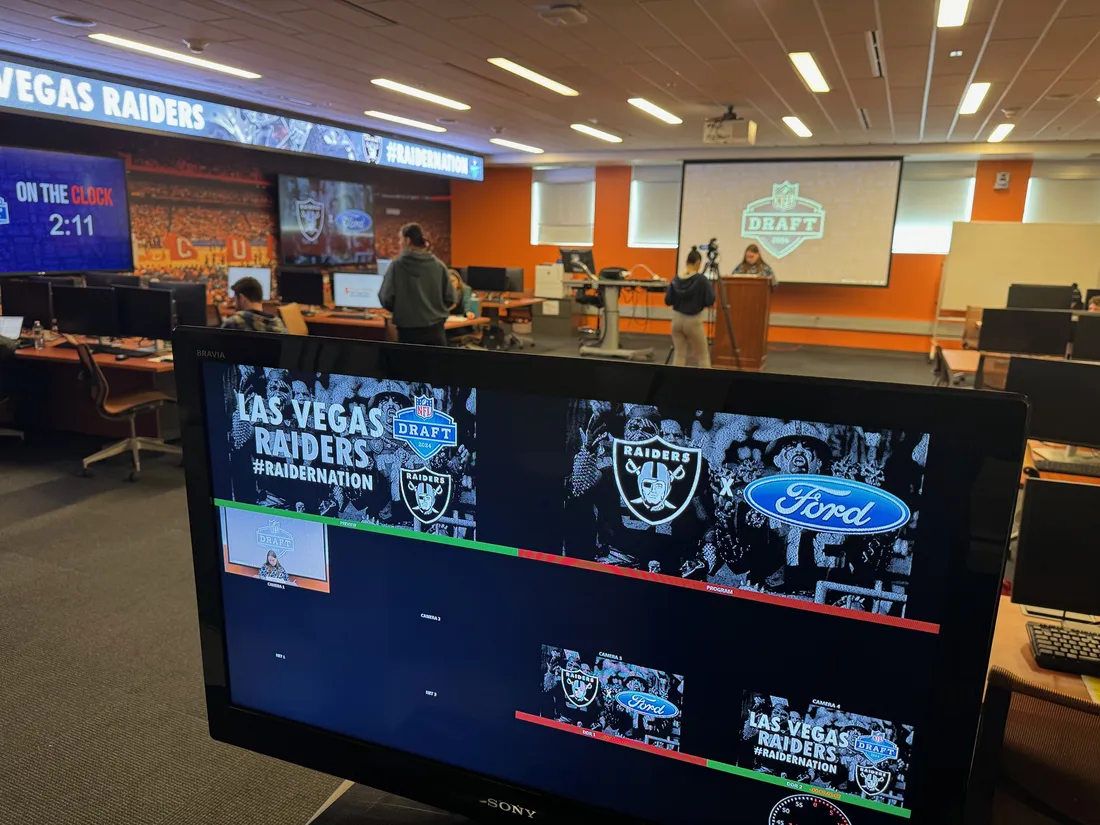 Sport Management students work on a mock NFL draft
