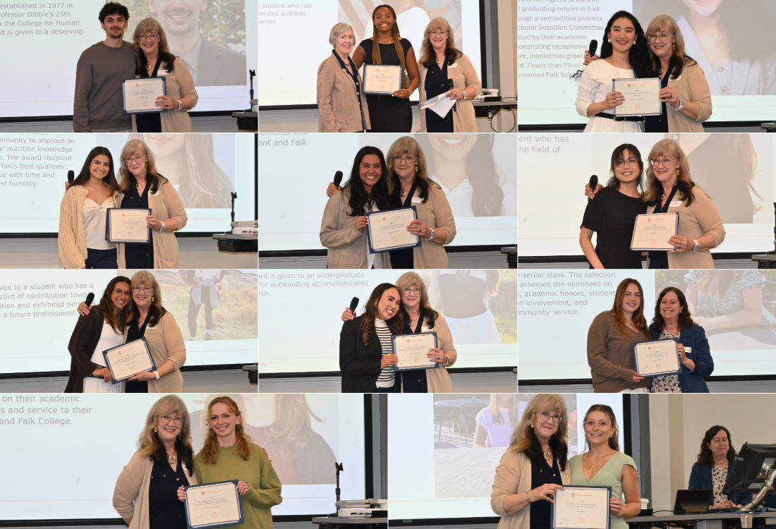 collage images of students receiving awards from faculty in Nutrition