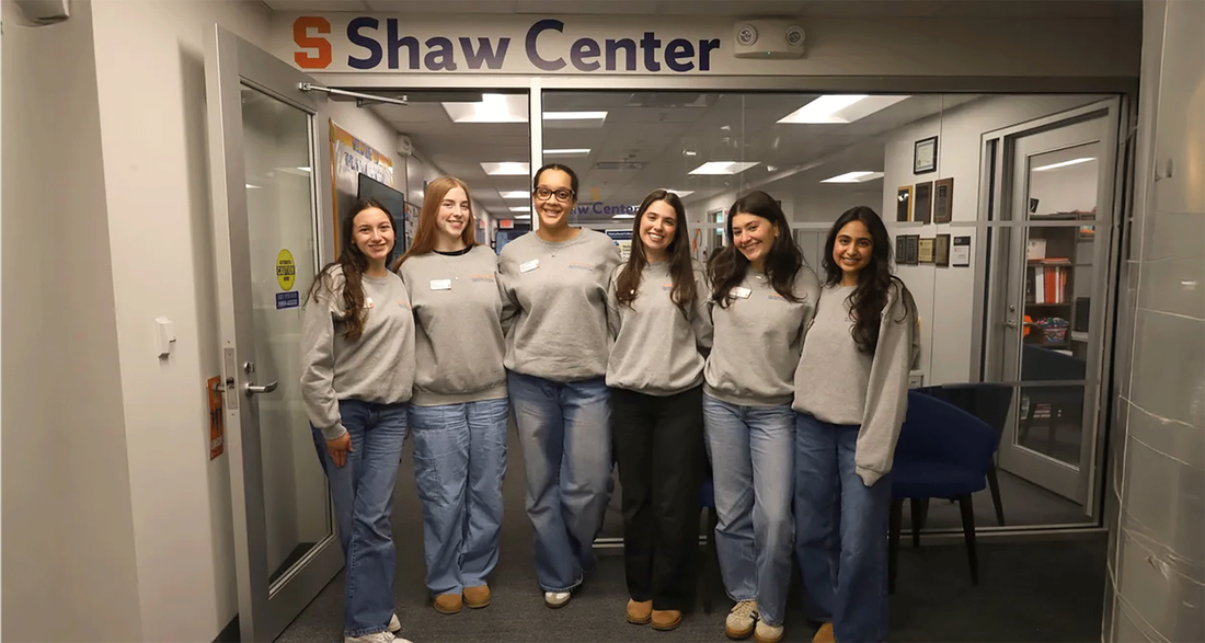 The fall Nutrition Initiative leadership interns included, from left to right, Tracey Rodriguez, Sophie Denham, Trinity Delgado, Lily Judelsohn, Mae Neuman, and Zoya Ansari.