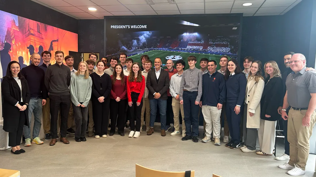 Students meet with executives from Bologna FC in Italy