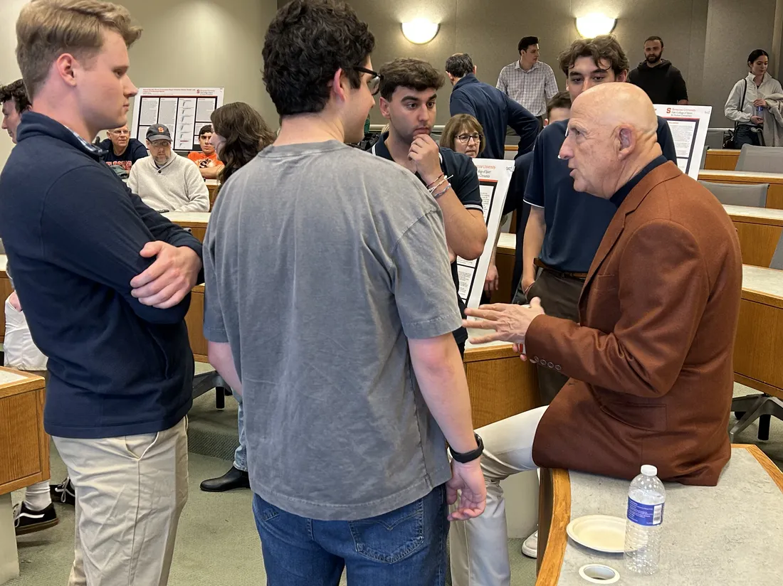 David Falk interacts with Sport Analytics students