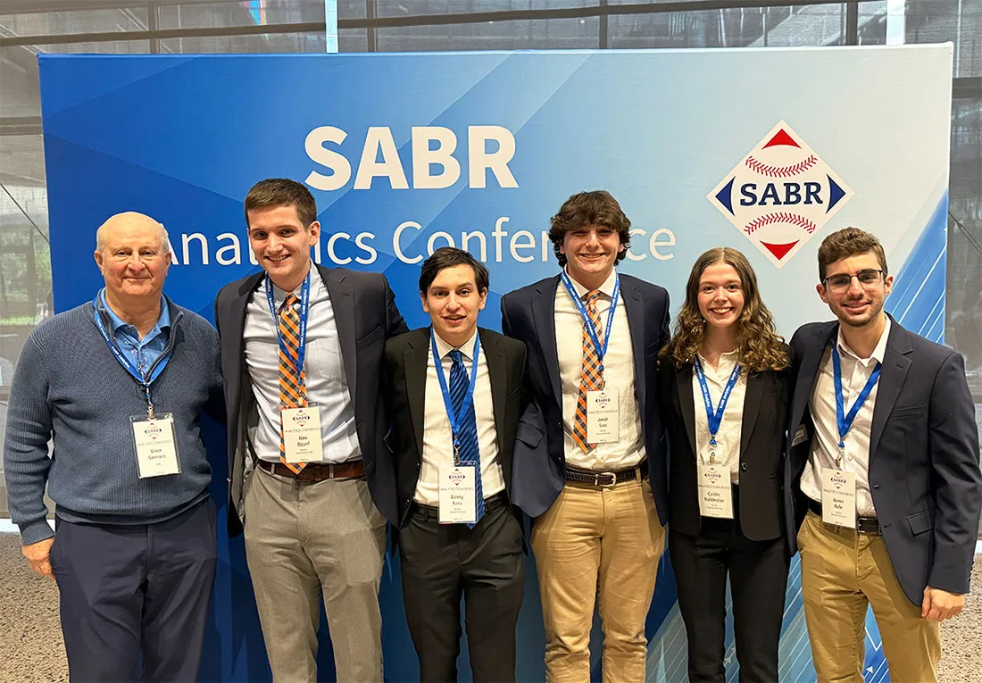board president, co-founder and student winners of Diamond Dollars Case Competition stand together