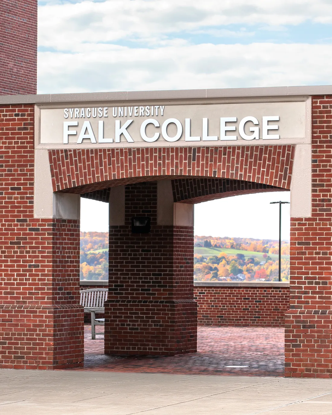 The entrance to Falk College