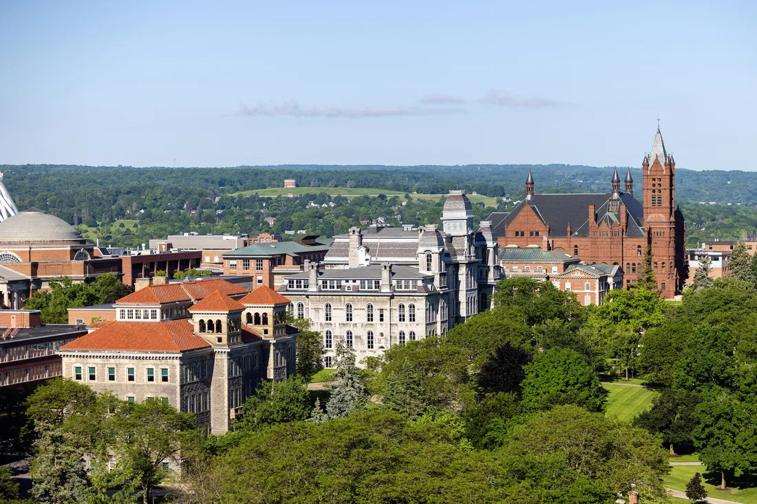 Aerial photo of Syracuse University campus
