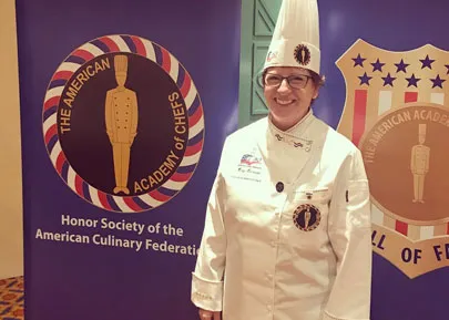 Chef Kiernan being inducted into the American Academy of Chefs