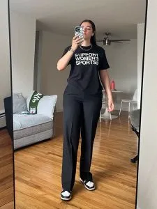young women taking selfie in the mirror