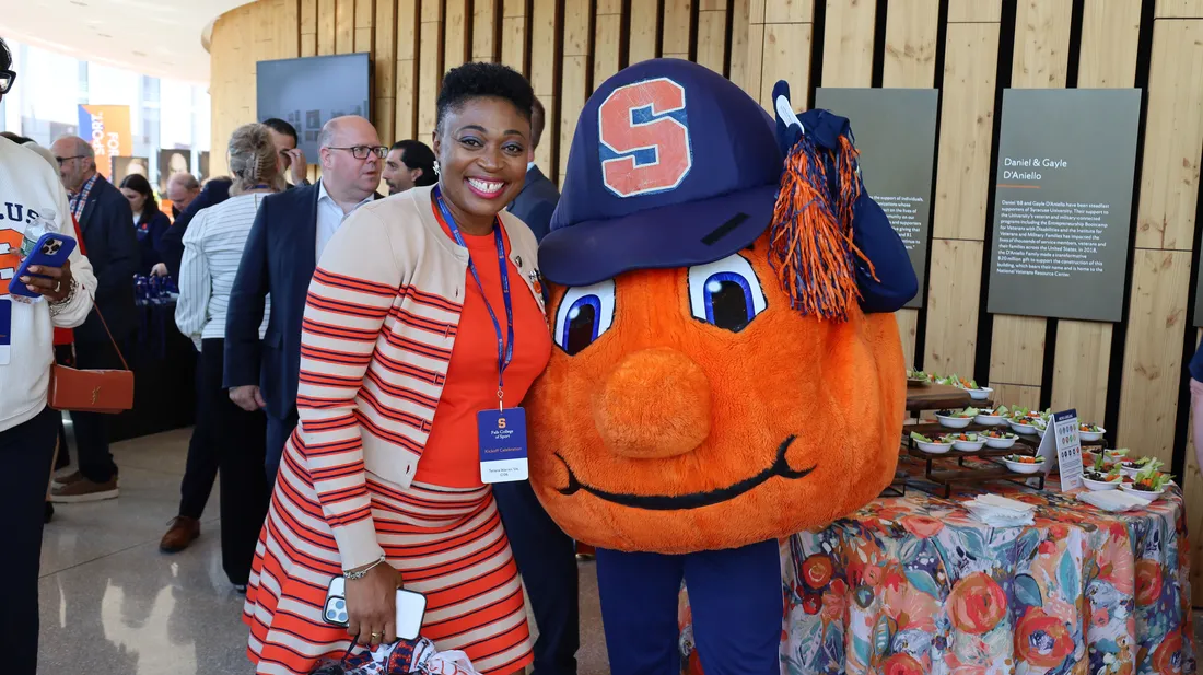 Tatiana Warren and Otto at Falk Kickoff Celebration