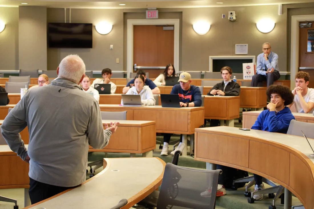Sport Management Students with a famous alumni