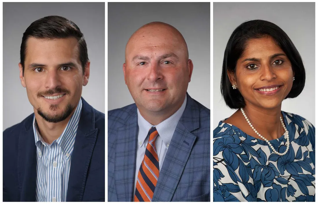 portraits of three faculty members