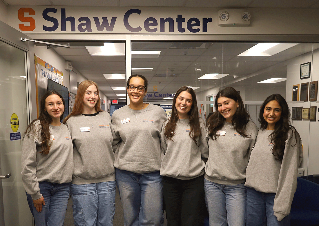 Nutrition students standing together at Shaw Center