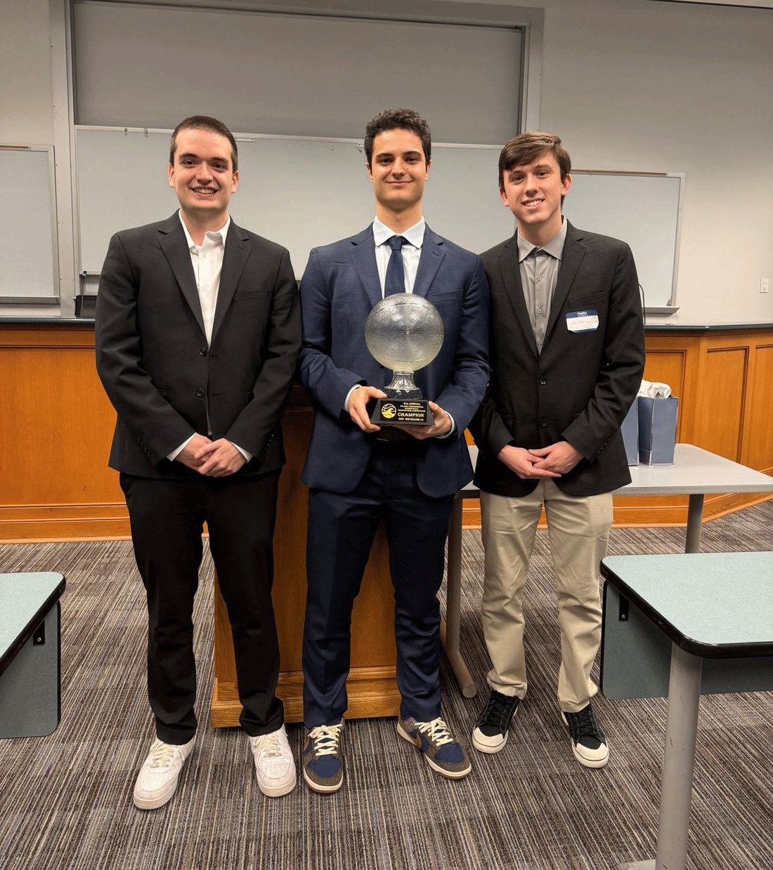 three young men standing together, winners of Tulane award