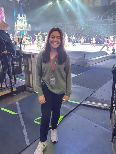 event manager standing back stage in Atlantic City for Disney on Ice