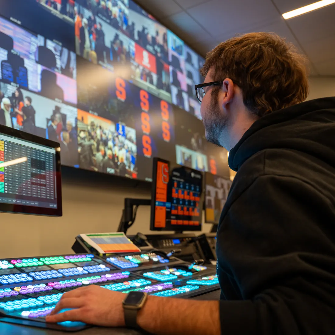 male student at esports gaming station