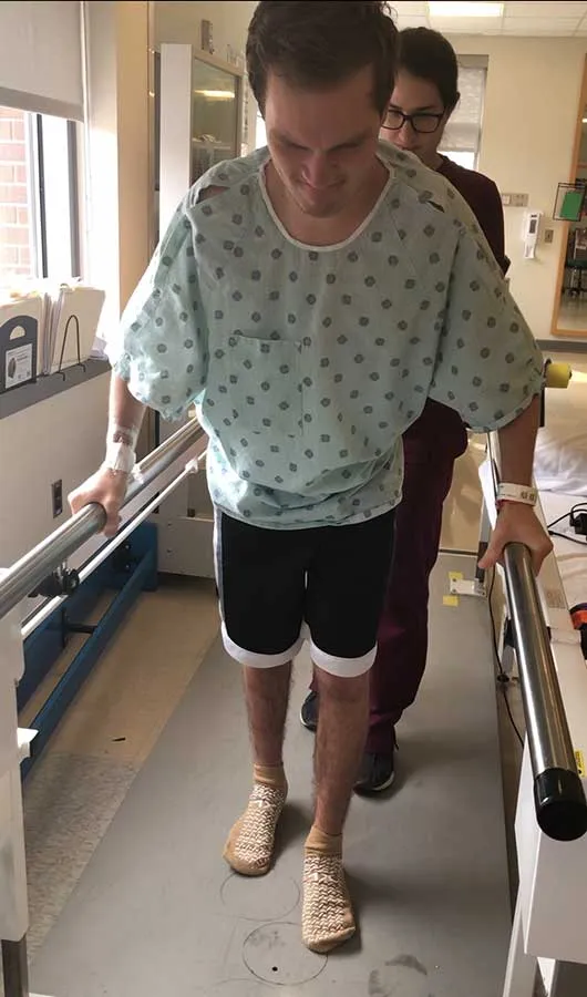 student learning to walk