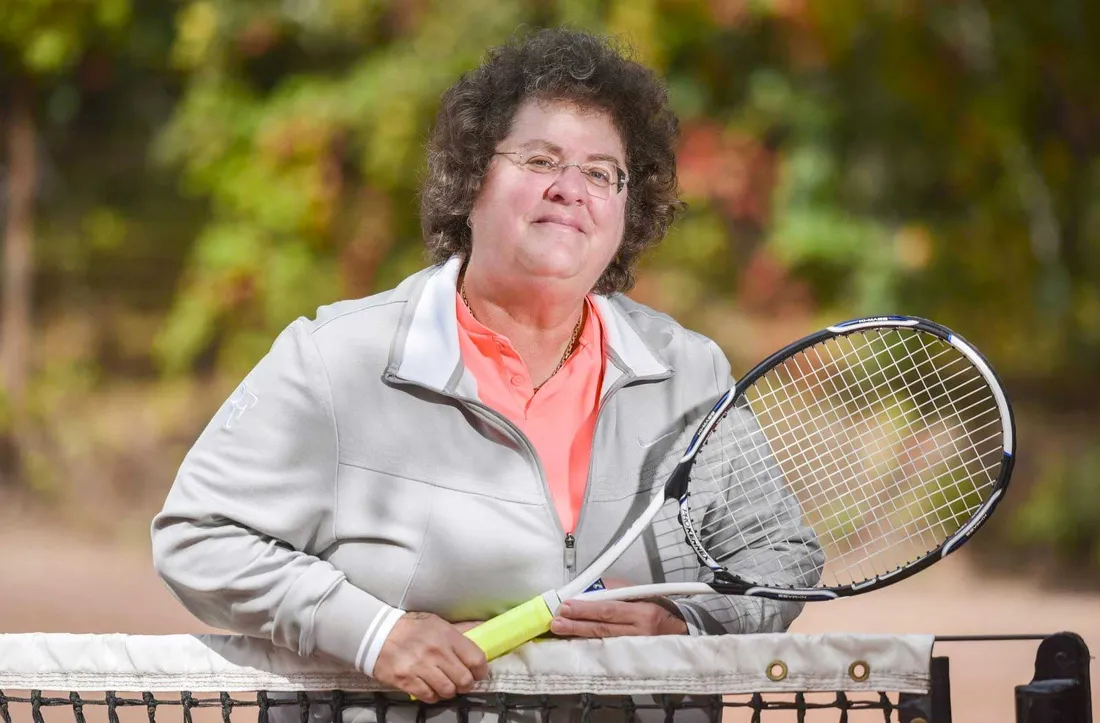 Abbe Seldin holding a tennis racket