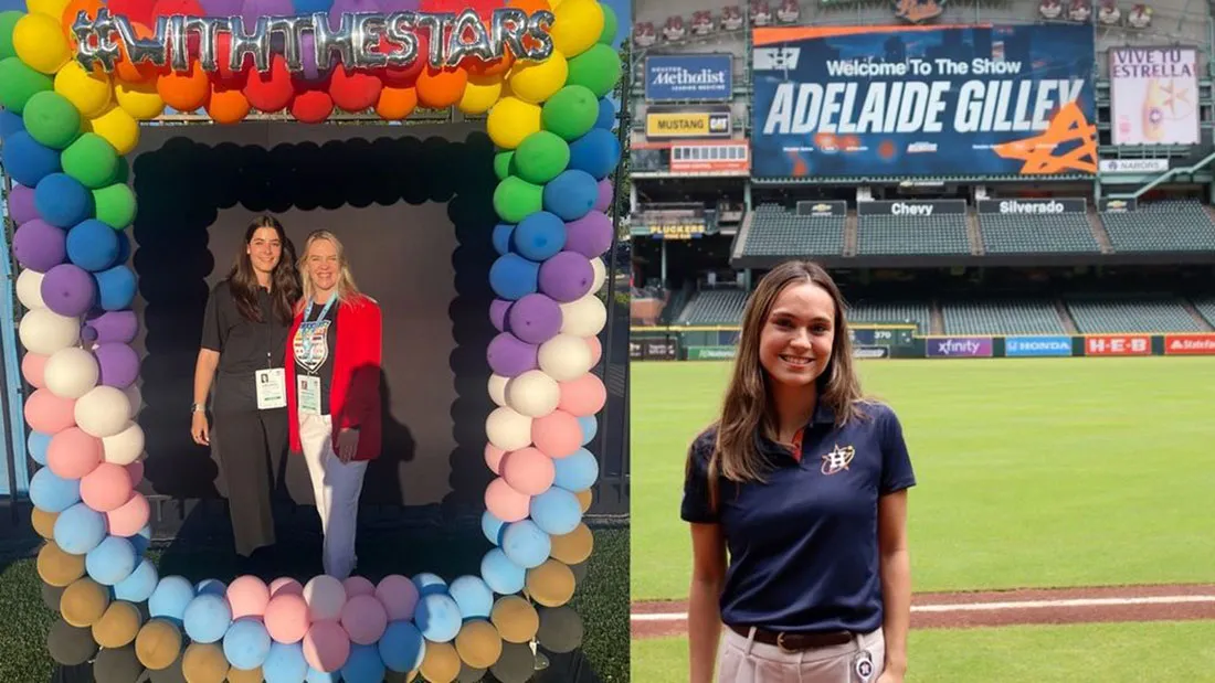 Two students full body image doing internships