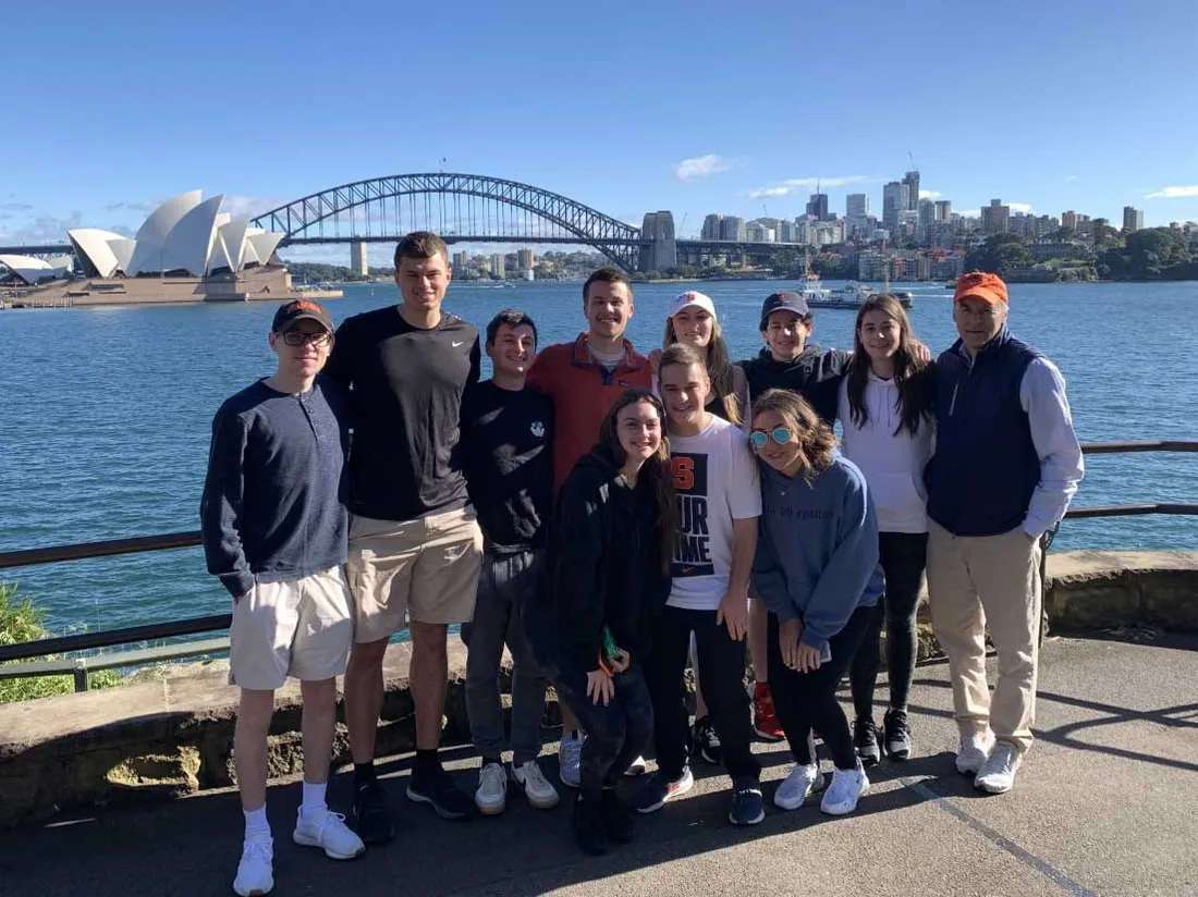 students standing together outside in Australia