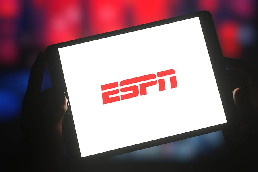 ESPN logo showing on tablet screen