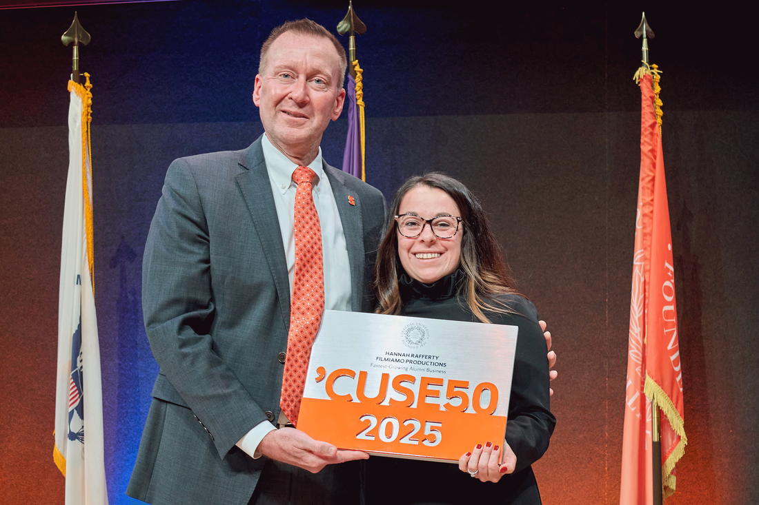 Hannah Rafferty receiving award for CUSE 50, 2025
