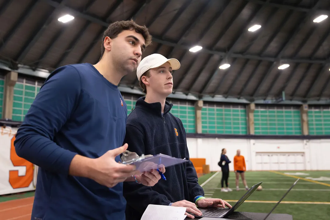 Students track data live on field