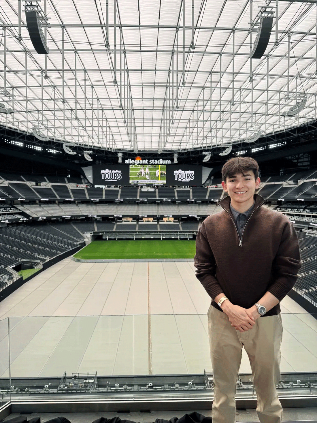 Kaden Holboth standing in stadium